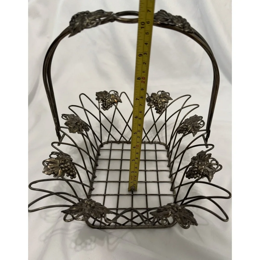 Vintage Antique‎ Basket FILIGREE Melchior Soviet USSR Fruit Country Kitchen